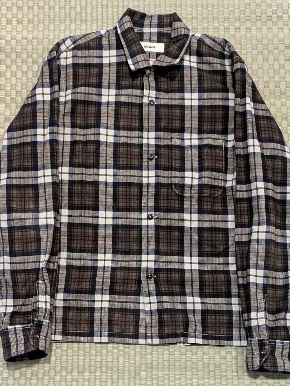 Buck Mason Plaid Flannel Button Up Shirt Men's Size Small